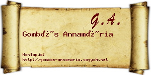 Gombás Annamária névjegykártya